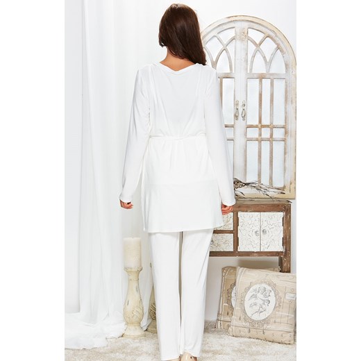 Szlafrok 54/2-182V/15N, Kolor ecru, Rozmiar L/XL, Miss Fabio ze sklepu Intymna w kategorii Szlafroki damskie - zdjęcie 137656021