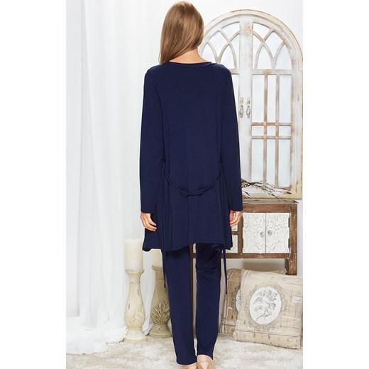 Szlafrok 54/2-182V/66, Kolor granatowy, Rozmiar S/M, Miss Fabio ze sklepu Intymna w kategorii Szlafroki damskie - zdjęcie 137656023