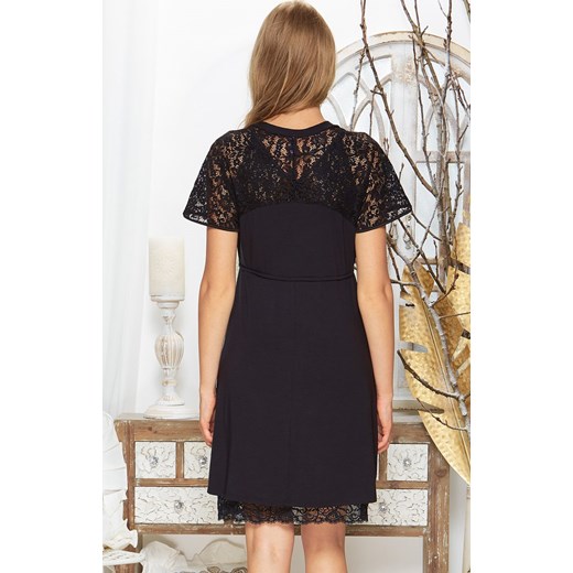 Szlafrok 54/2-177V/1, Kolor czarny, Rozmiar S/M, Miss Fabio ze sklepu Intymna w kategorii Szlafroki damskie - zdjęcie 137656164