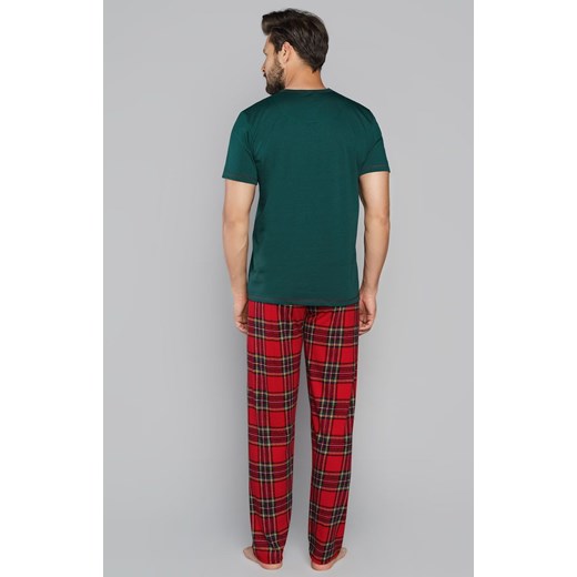 Narwik piżama męska kr.dł., Kolor zielony-kratka, Rozmiar S, Italian Fashion Italian Fashion XL Intymna wyprzedaż