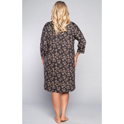 Pinnia koszula nocna dam. ręk.3/4, Kolor grafitowy-wzór, Rozmiar M, Italian Fashion ze sklepu Intymna w kategorii Koszule nocne - zdjęcie 137658602