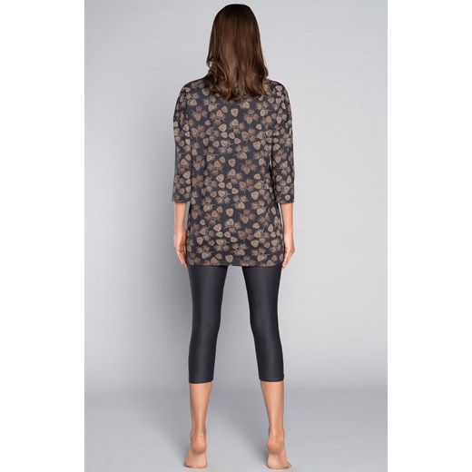 Pinnia piżama dam. 3/4+3/4, Kolor grafitowy-wzór, Rozmiar S, Italian Fashion ze sklepu Intymna w kategorii Piżamy damskie - zdjęcie 137658612