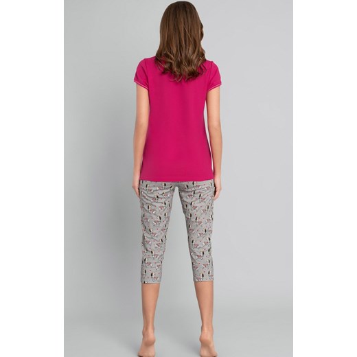 Crazy piżama damska kr.3/4, Kolor różowy-wzór, Rozmiar S, Italian Fashion Italian Fashion 2XL okazja Intymna
