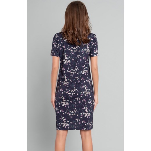 Evita koszula nocna damska kr.ręk., Kolor granatowy-wzór, Rozmiar S, Italian Fashion ze sklepu Intymna w kategorii Koszule nocne - zdjęcie 137659071
