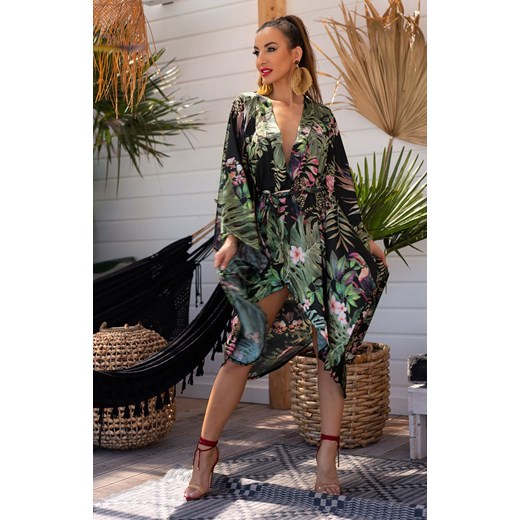 Atenna szlafrok, Kolor czarno-zielony, Rozmiar one size, Livia Corsetti Livia Corsetti one size Intymna okazja