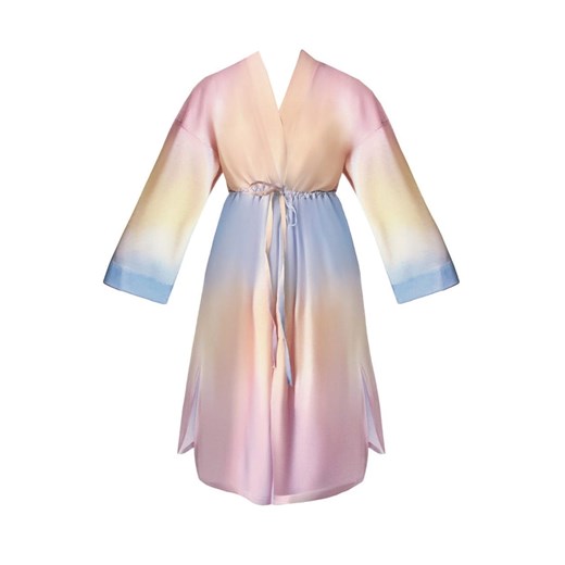 Zora tricolor szlafrok ombre, Kolor fioletowo-niebieski, Rozmiar S/M, Mefemi ze sklepu Intymna w kategorii Szlafroki damskie - zdjęcie 137662543