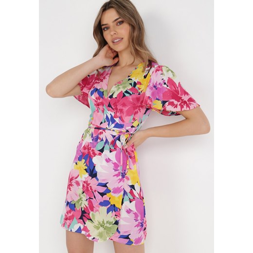 Różowa Sukienka Chionis ze sklepu Born2be Odzież w kategorii Sukienki - zdjęcie 137687533