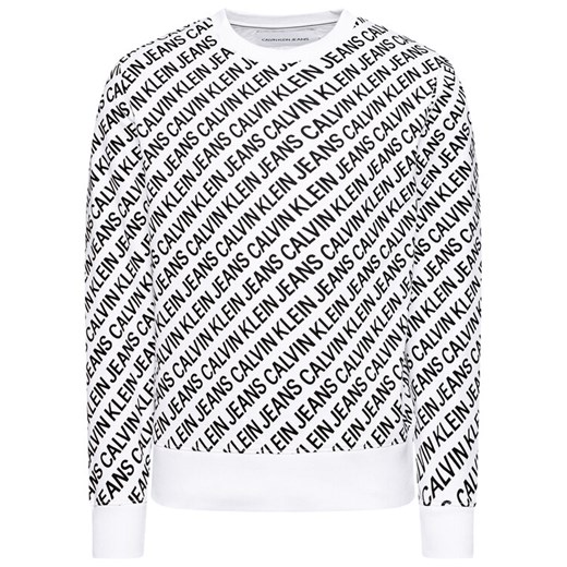 Bluza męska biała Calvin Klein w abstrakcyjnym wzorze