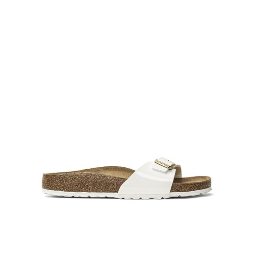 Klapki damskie lakierowane białe Birkenstock Madrid BF 39 Sneaker Peeker