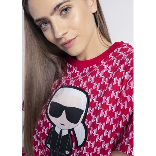 Koszulka damska czerwona Karl Lagerfeld Ikonik Monogram Karl Lagerfeld XL Sneaker Peeker