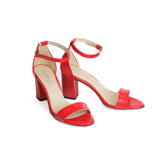 letnie czółenka na obcasie - skóra naturalna - model 342 - kolor koralowy lakier Zapato 40 zapato.com.pl