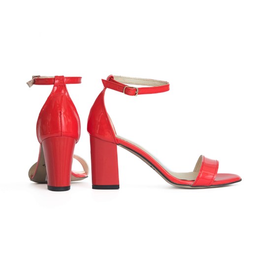 letnie czółenka na obcasie - skóra naturalna - model 342 - kolor koralowy lakier Zapato 39 zapato.com.pl