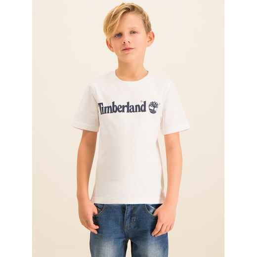 Timberland T-Shirt T25P12 Biały Regular Fit Timberland 10Y promocyjna cena MODIVO