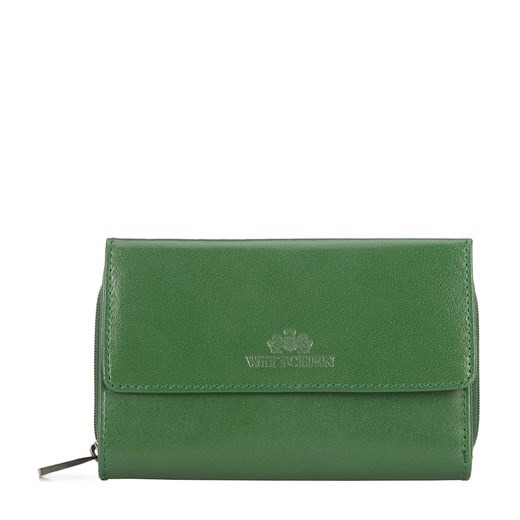 Damski portfel ze skóry poziomy zielony ze sklepu WITTCHEN w kategorii Portfele damskie - zdjęcie 137858770