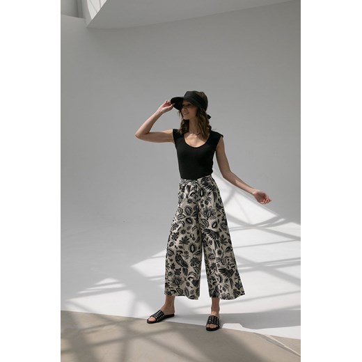Lniane spodnie culotte wzorzyste Medicine L wearmedicine