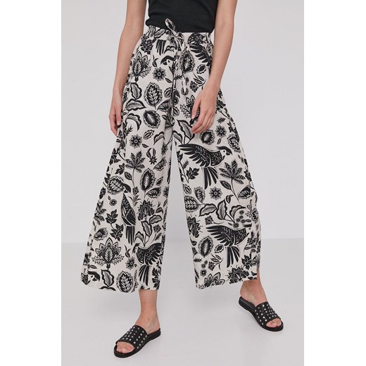 Lniane spodnie culotte wzorzyste Medicine L wearmedicine