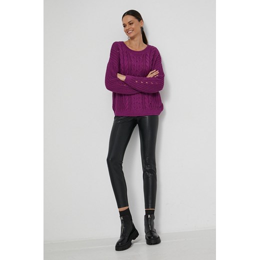 Sweter damski z dzianiny fioletowy Medicine XS wyprzedaż wearmedicine