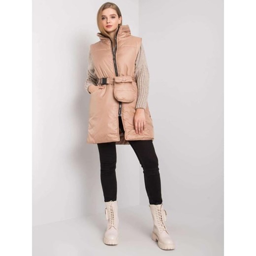 Ex moda Dámská vesta péřová ADELINE tmavě béžová EM-KZ-612.22X_378085 S-M Ex Moda S-M Mall