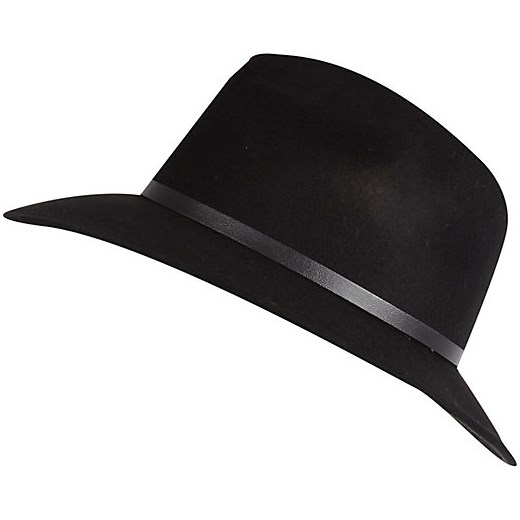 Black fedora hat river-island czarny 