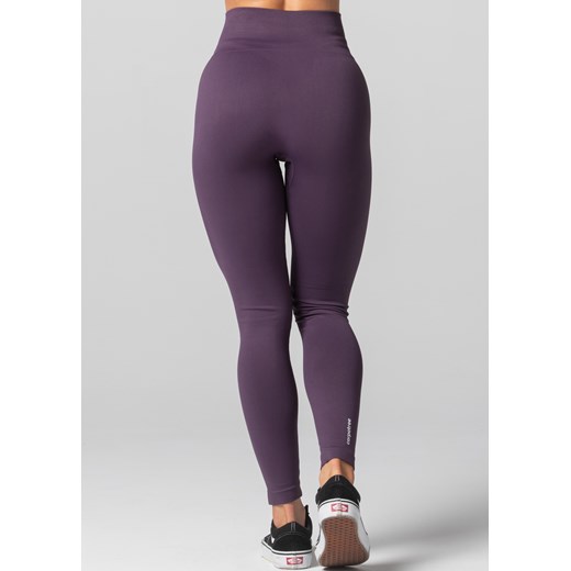 Legginsy sportowe bezszwowe z wysokim stanem fioletowe Carpatree M Happy Face