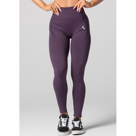 Legginsy sportowe bezszwowe z wysokim stanem fioletowe Carpatree XS Happy Face