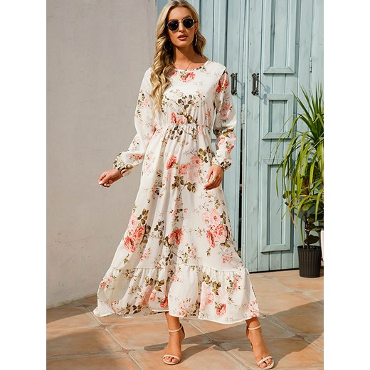 Sukienka w kolorze biało-jasnoróżowym Tina L okazyjna cena Limango Polska