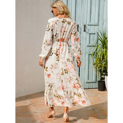 Sukienka w kolorze biało-jasnoróżowym Tina L promocyjna cena Limango Polska