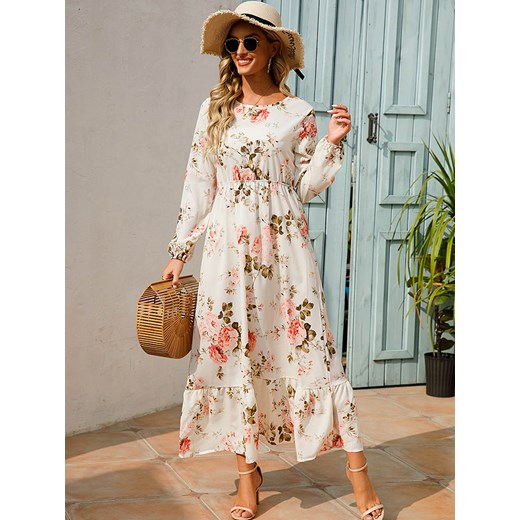 Sukienka w kolorze biało-jasnoróżowym Tina L okazja Limango Polska