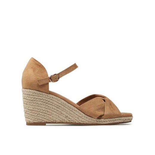 Clara Barson espadryle damskie na koturnie z klamrą casual