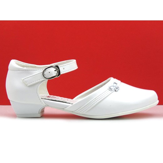 Eleganckie buty, czółenka komunijne na obcasie - Badoxx 5KM-236, białe 36 ulubioneobuwie