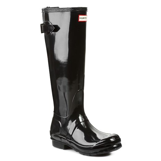 Kalosze HUNTER - Org Back Adjust Gloss WFT1001RGL Black eobuwie-pl czarny błyszcząca