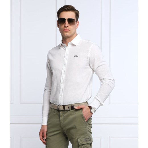 Aeronautica Militare Koszula | Regular Fit | z dodatkiem lnu Aeronautica Militare XL Gomez Fashion Store okazyjna cena