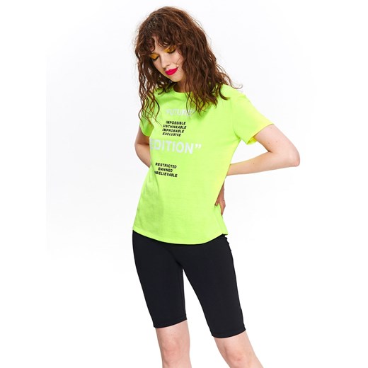 Neonowy t-shirt damski z nadrukiem Top Secret 38 wyprzedaż Top Secret
