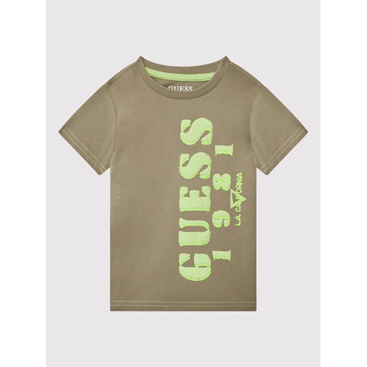 Guess T-Shirt N2GI15 K8HM0 Zielony Regular Fit Guess 5Y MODIVO