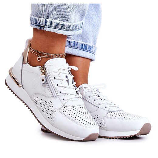 Vinceza Damskie Skórzane Sportowe Buty Sneakersy Białe Horessa złoty Vinceza 40 ButyModne.pl wyprzedaż