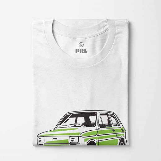 Koszulka motoryzacyjna z kultowym Maluchem 126P "Mały Fiat" Klasykami.pl S, M, L, XL, XXL sklep.klasykami.pl