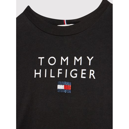 Tommy Hilfiger T-Shirt Sequins KG0KG06163 M Czarny Regular Fit Tommy Hilfiger 5Y MODIVO promocja