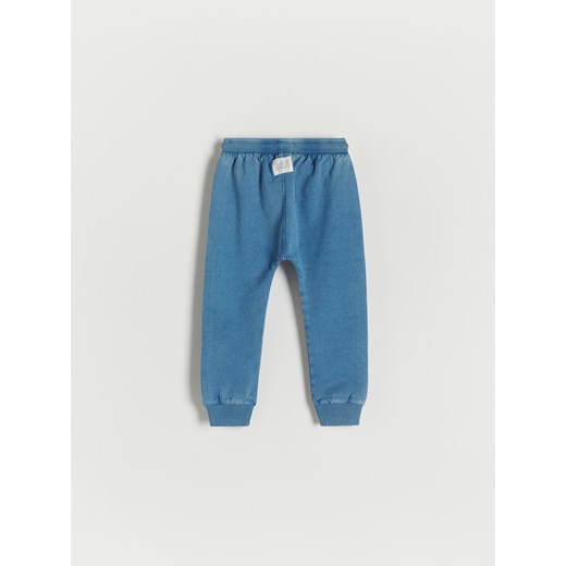 Reserved - Bawełniane spodnie z kieszeniami - Niebieski Reserved 104 Reserved