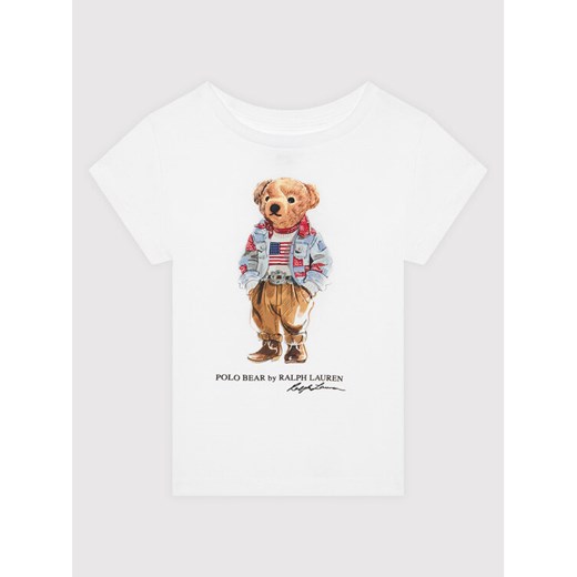 Polo Ralph Lauren T-Shirt Bear 211843288001 Biały Regular Fit Polo Ralph Lauren M okazyjna cena MODIVO