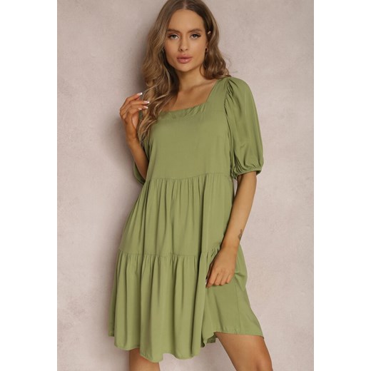 Zielona Sukienka z Wiskozy Agathestra Renee S Renee odzież