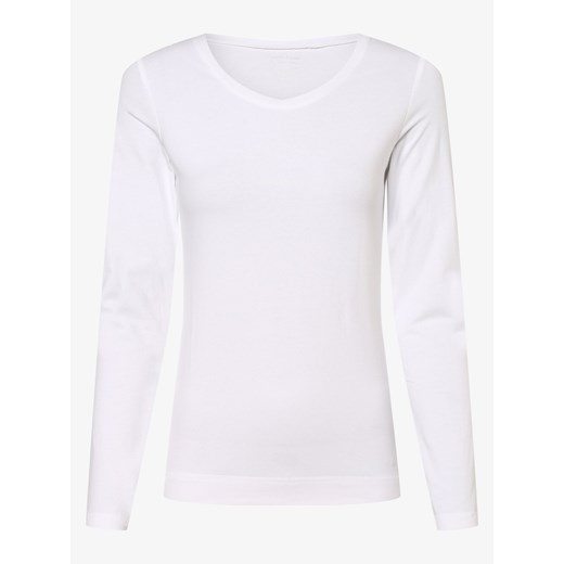 Marie Lund Damska koszulka z długim rękawem Kobiety Dżersej biały jednolity ze sklepu vangraaf w kategorii Bluzki damskie - zdjęcie 138299964