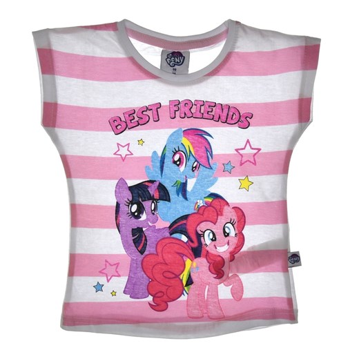 T-shirt dziecięcy My Little Pony różowy w paski Licencja 98 okazyjna cena Sklep Dorotka