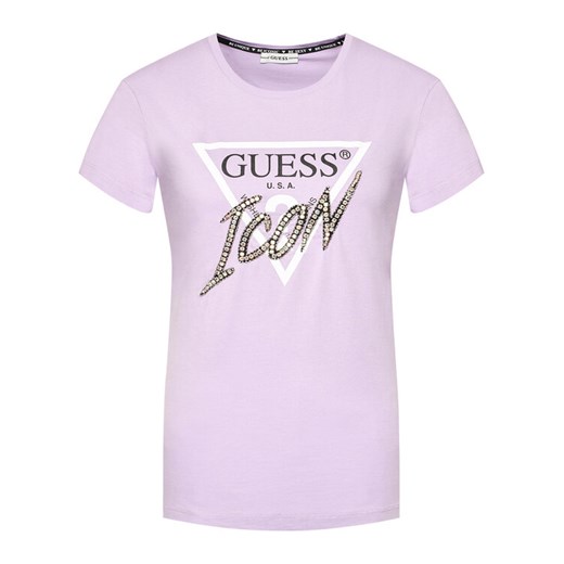 Guess T-Shirt Iconic Tee W1RI25 I3Z00 Fioletowy Regular Fit Guess XS MODIVO promocyjna cena