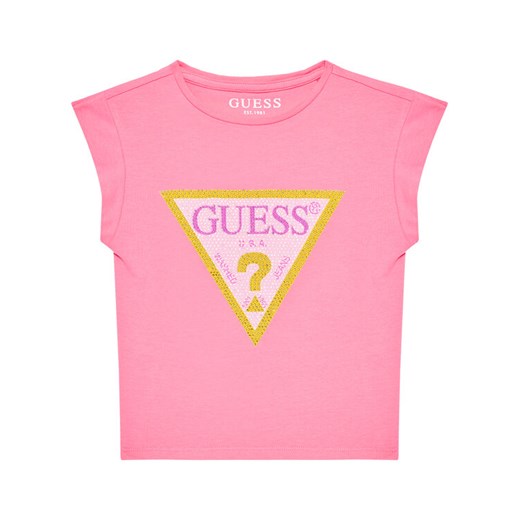 Guess T-Shirt J1RI26 K6YW1 Różowy Regular Fit Guess 8Y promocyjna cena MODIVO