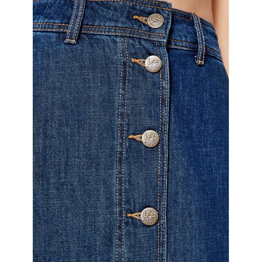Lee Spódnica jeansowa Button Through L38TNA36 Granatowy Regular Fit Lee 28 okazyjna cena MODIVO