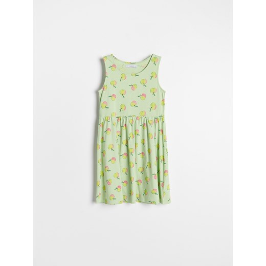 Reserved - Dzianinowa sukienka w owoce - Zielony Reserved 146 Reserved