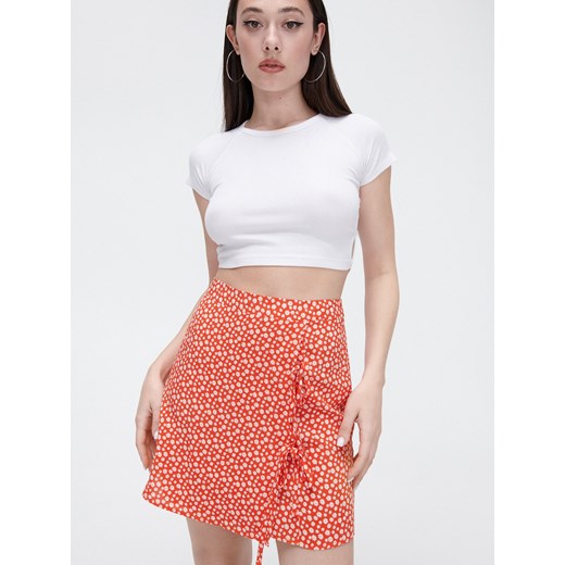Cropp - Czerwona spódnica w kwiaty - Czerwony Cropp XS Cropp
