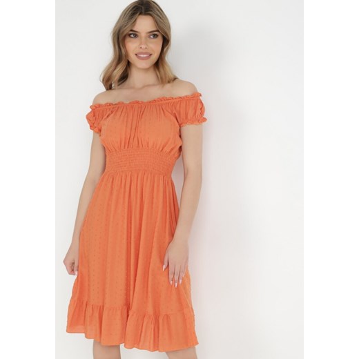 Pomarańczowa Sukienka Chloromene ze sklepu Born2be Odzież w kategorii Sukienki - zdjęcie 138442134