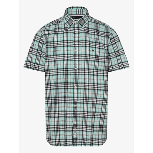 Tommy Hilfiger - Męska koszula z dodatkiem lnu, niebieski|biały Tommy Hilfiger XL vangraaf okazyjna cena