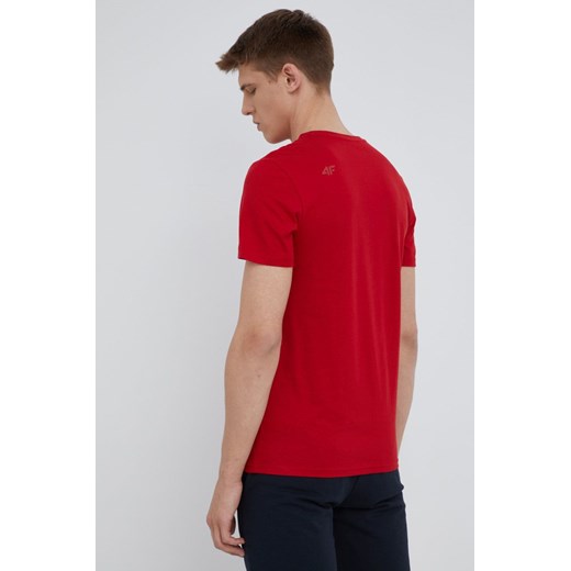 4F t-shirt bawełniany kolor czerwony gładki XXL ANSWEAR.com